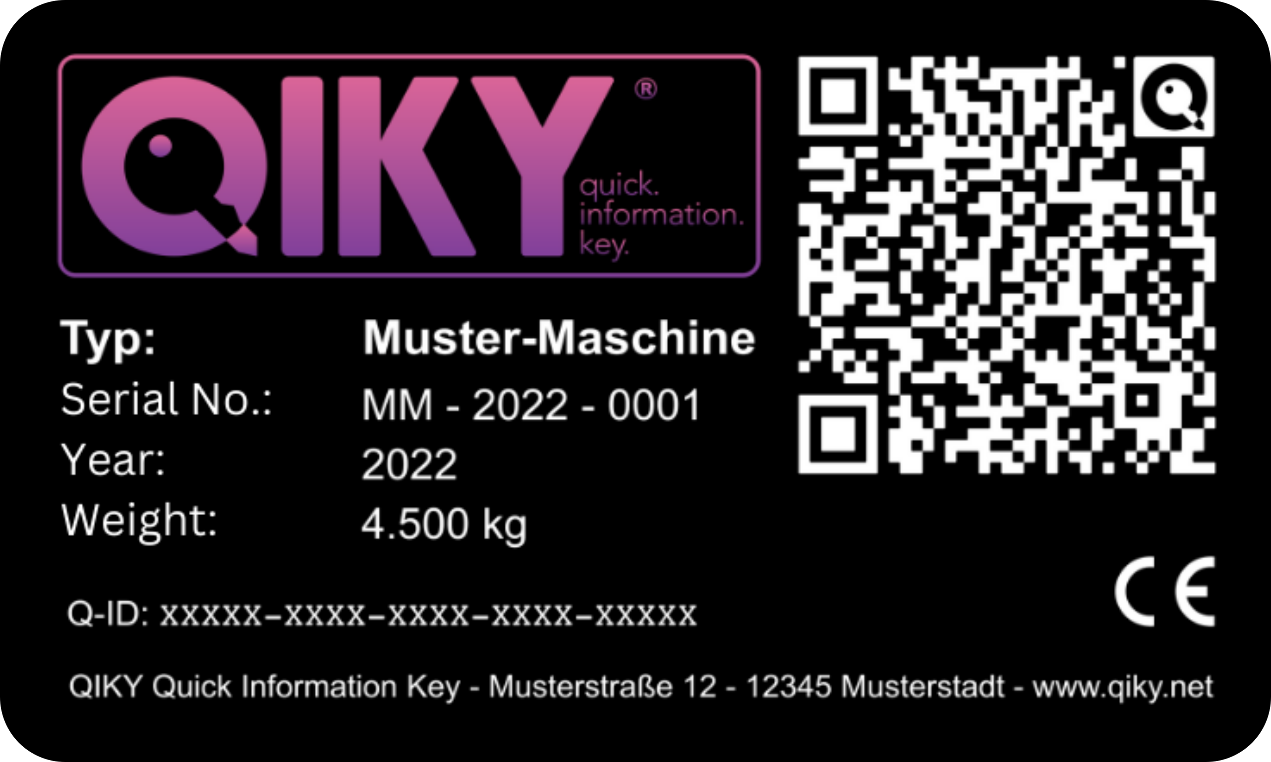 QIKY digitales Typenschild für Hersteller